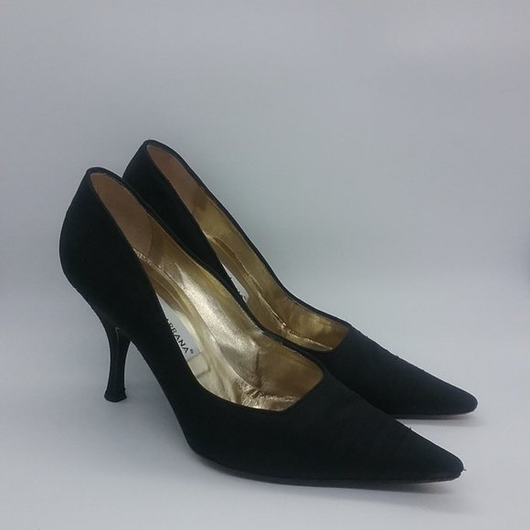 Dolce & Gabbana Black Silk Pumps - Picture 1 of 14